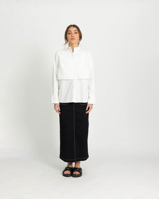 'Not So Plain Jane' White Opaque shirt - Twiice Boutique
