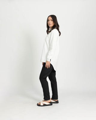 'Not So Plain Jane' White Poplin Pocket Shirt (FINAL SALE) - Twiice Boutique