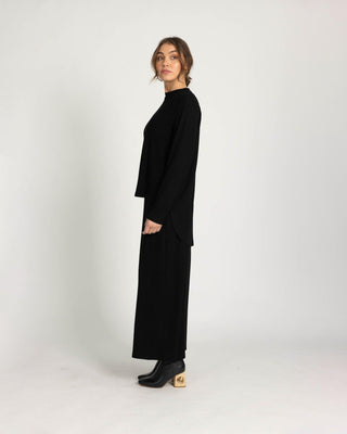 'Everyday' Ribbed Maxi Skirt- Black - Twiice Boutique