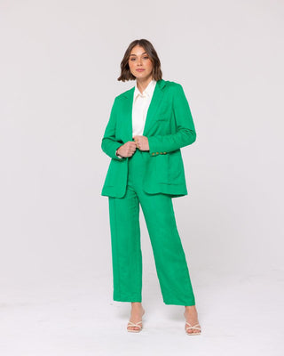 'Lake Como' Green Linen Blazer - Twiice Boutique