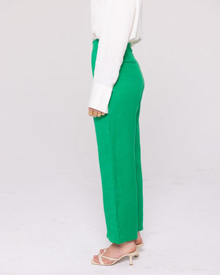 'Lake Como' Green Linen Pants - Twiice Boutique