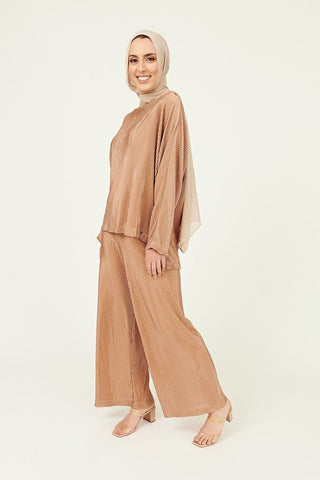 'FAIZA' Top - Bronze Ribbed (FINAL SALE) - Twiice Boutique