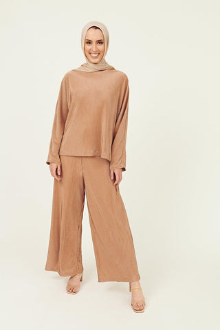 'FAIZA' Top - Bronze Ribbed (FINAL SALE) - Twiice Boutique