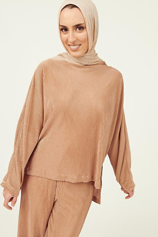 'FAIZA' Top - Bronze Ribbed (FINAL SALE) - Twiice Boutique