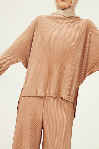 'FAIZA' Top - Bronze Ribbed (FINAL SALE) - Twiice Boutique