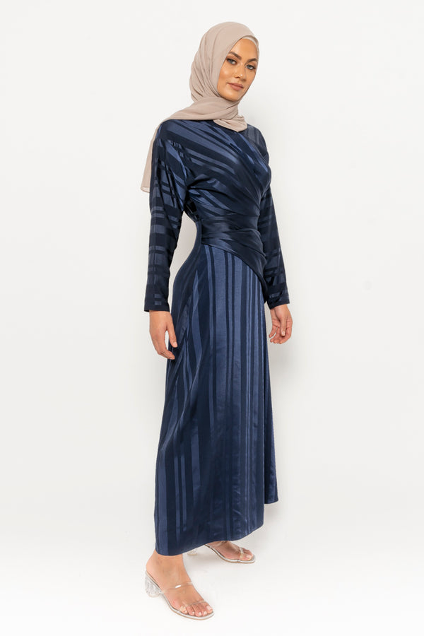 Dana dress navy stripe