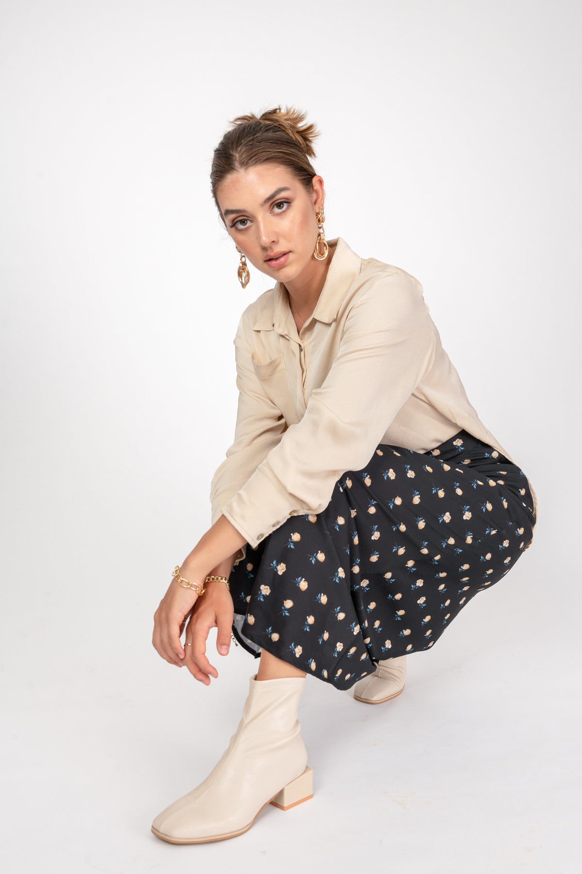 'Own it' Floral Skirt - Rose Print