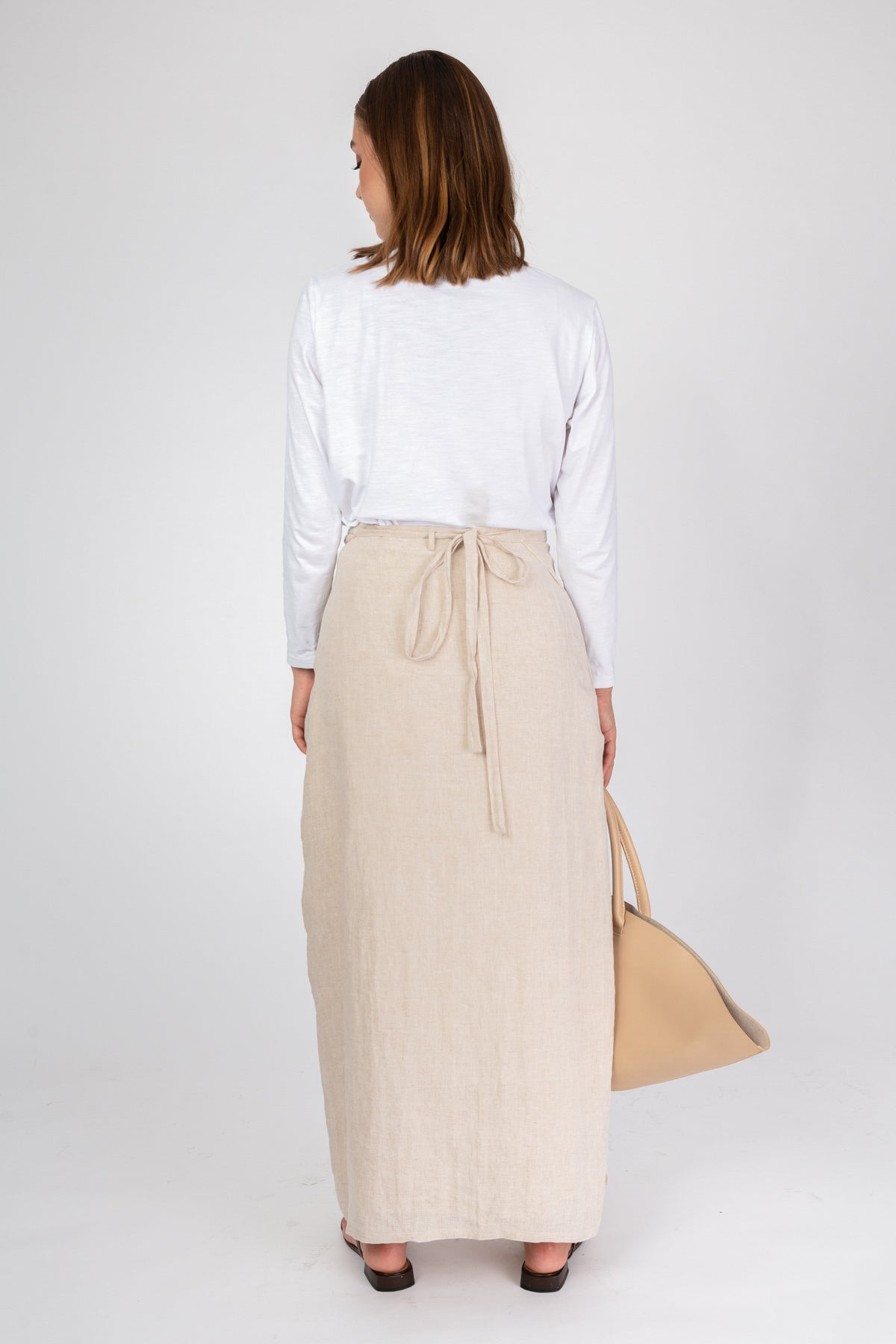 'Sandstone' Linen Wrap Skirt