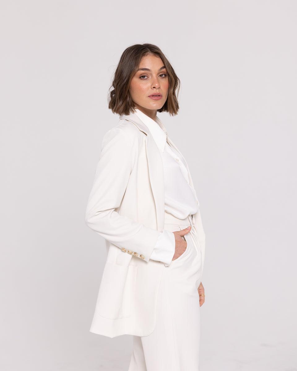 Istanbul Relaxed Cream Blazer - Twiice Boutique